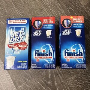 Finish Jet Dry Rinse Agent For Sparkling Dishes Lemon Scent 5 Baskets Total NOS